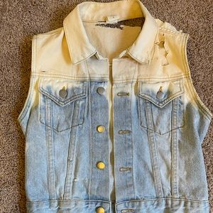 Bleached & Distressed Denim Vest
